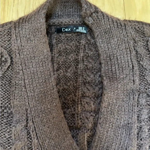Dex Soft Brown Chunky Knit Cardigan - Picture 5 of 6